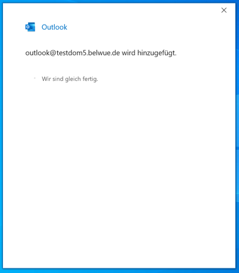 Outlook 2019 - Konto wird hinzugefügt